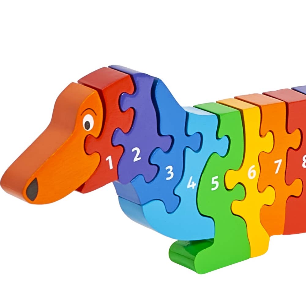 Dog 1-25 puzzle - Handmade fair trade wooden kids toy
