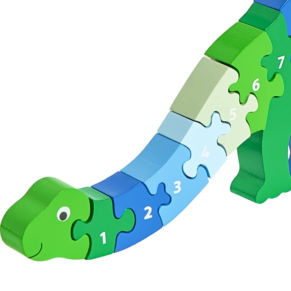 Dinosaur 1-25 puzzle - Handmade fair trade wooden kids toy