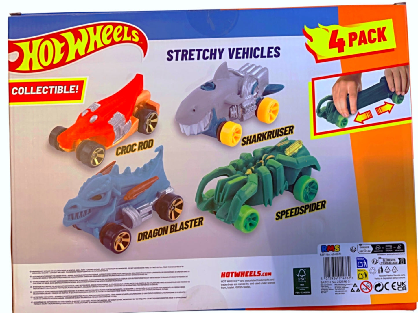 Hot Wheels Stretchy Vehicles - 4 Pack