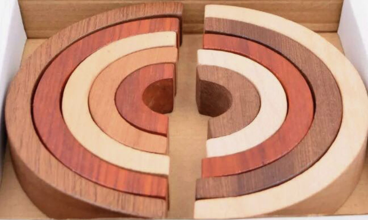 Natural double wooden stacking rainbow