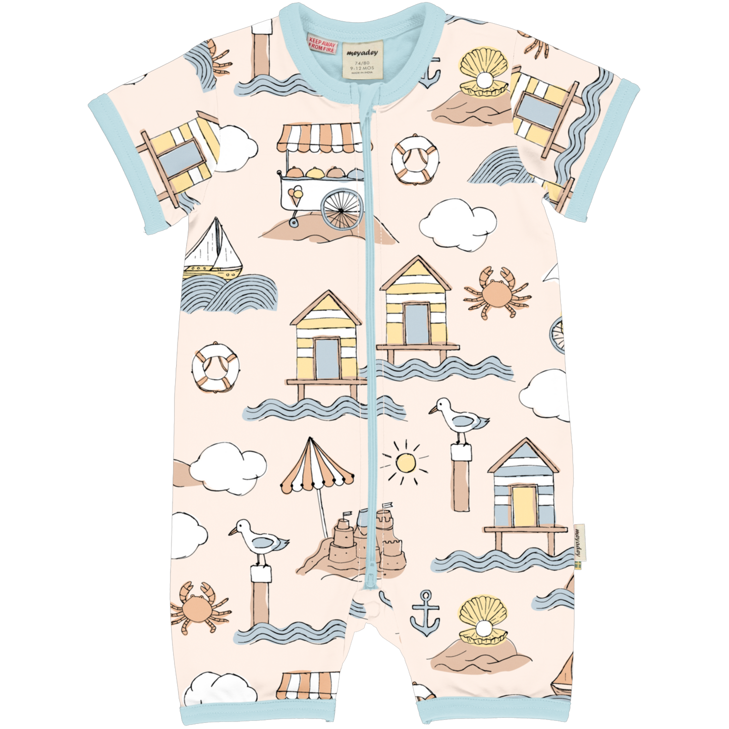 Meyaday Rompersuit Short Sleeve- Salty Shore 86/92 (18-24 months)