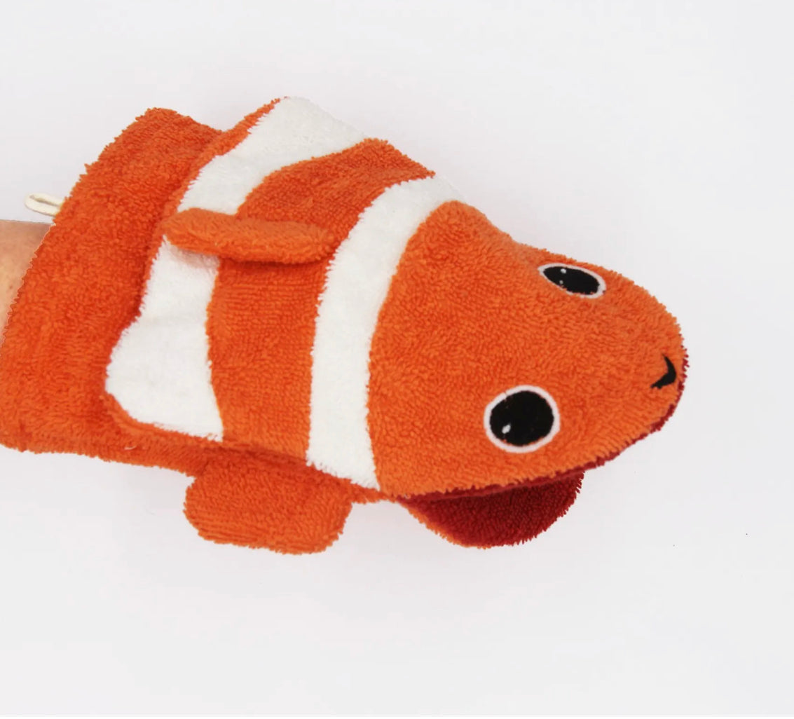 Adult Clown Fish Wash Mitt! 100% Organic Cotton