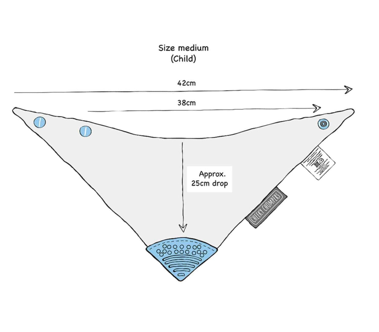 Navy Neck Chewie Bib : Size Medium age 4+