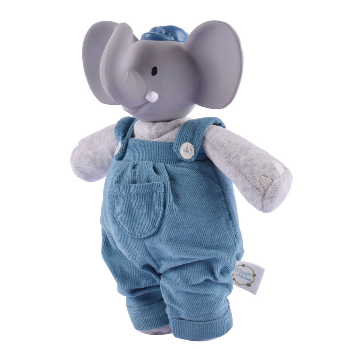 Natural Rubber Head, Organic Cotton Body Soft Squeeze and Chew