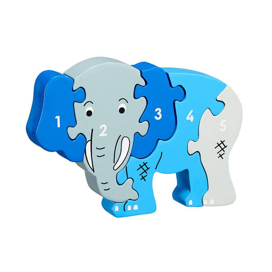 Elephant 1-5 puzzle - Handmade fair trade wooden kids toy