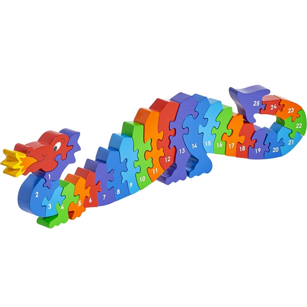 Dragon 1-25 puzzle - Handmade fair trade wooden kids toy