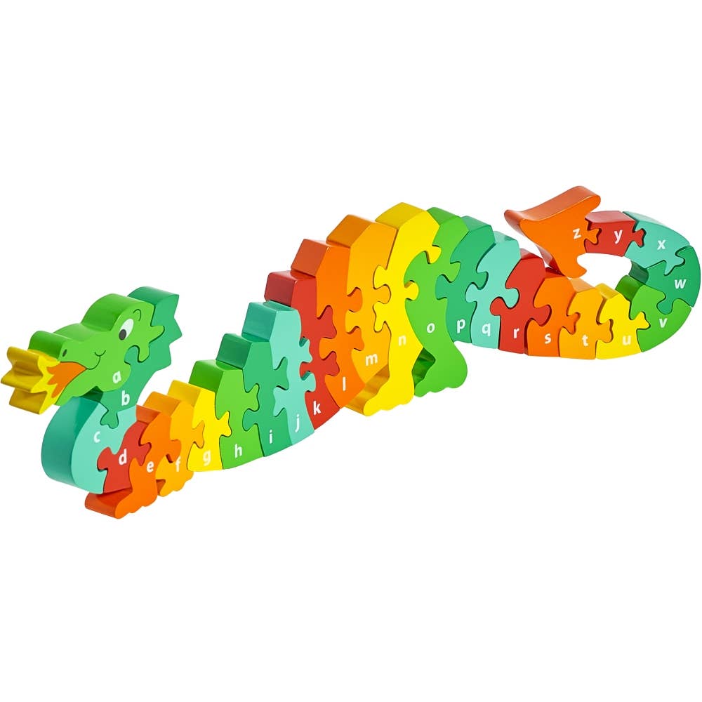 Dragon alphabet puzzle - Handmade fair trade wooden toy