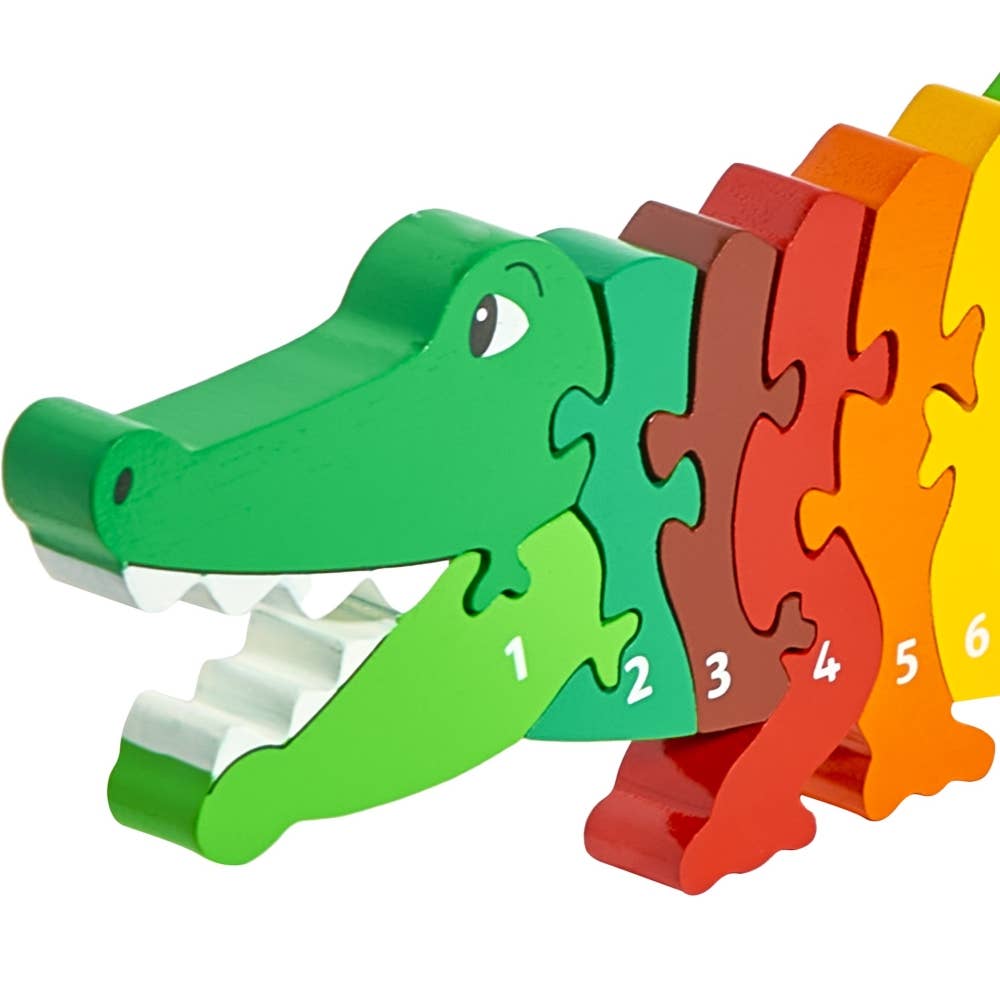 Crocodile 1-25 puzzle - Handmade fair trade wooden kids toy