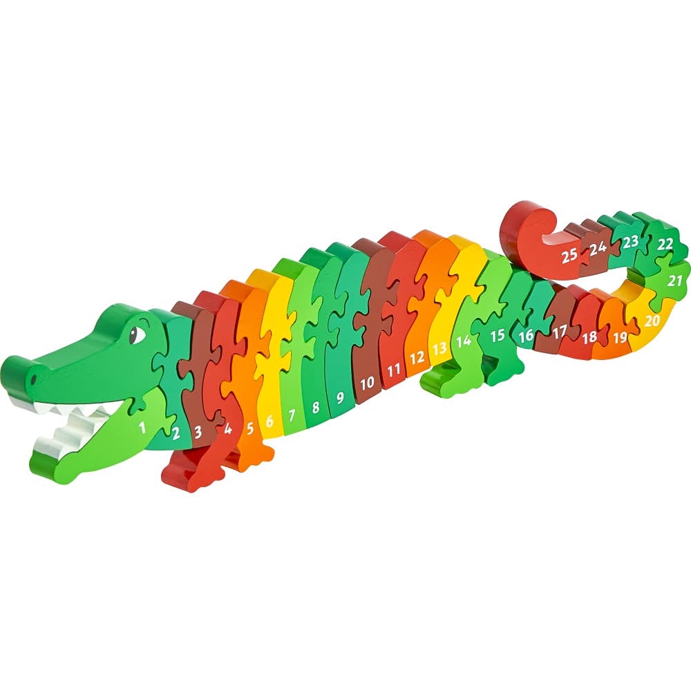 Crocodile 1-25 puzzle - Handmade fair trade wooden kids toy