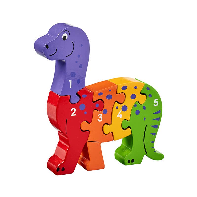 Dinosaur 1-5 puzzle - Handmade fair trade wooden kids toy