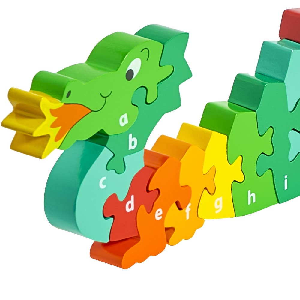 Dragon alphabet puzzle - Handmade fair trade wooden toy