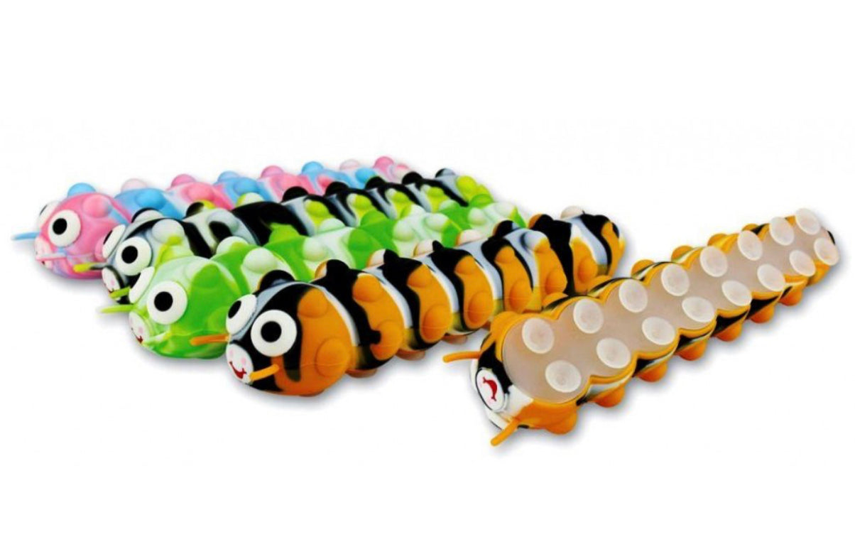 Squeezy Popper Caterpillar with Suction Cups - Large 22cm