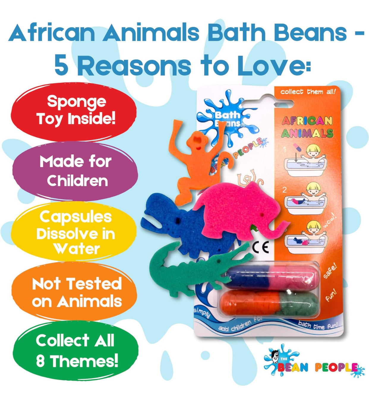 African Animals Bath Beans