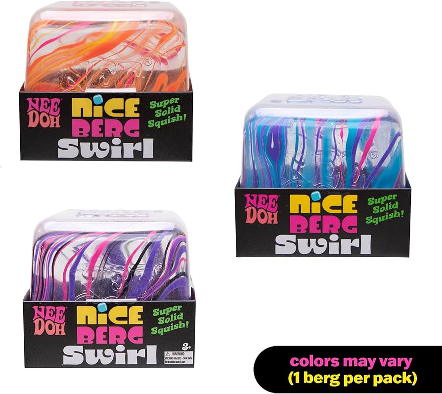 NeeDoh Niceberg Swirl Super Solid Squish Large Cube