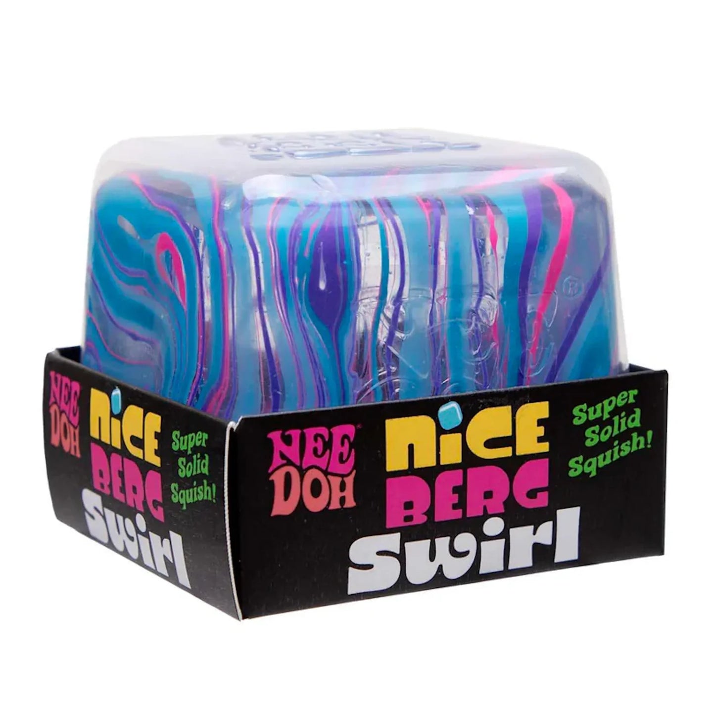 NeeDoh Niceberg Swirl Super Solid Squish Large Cube