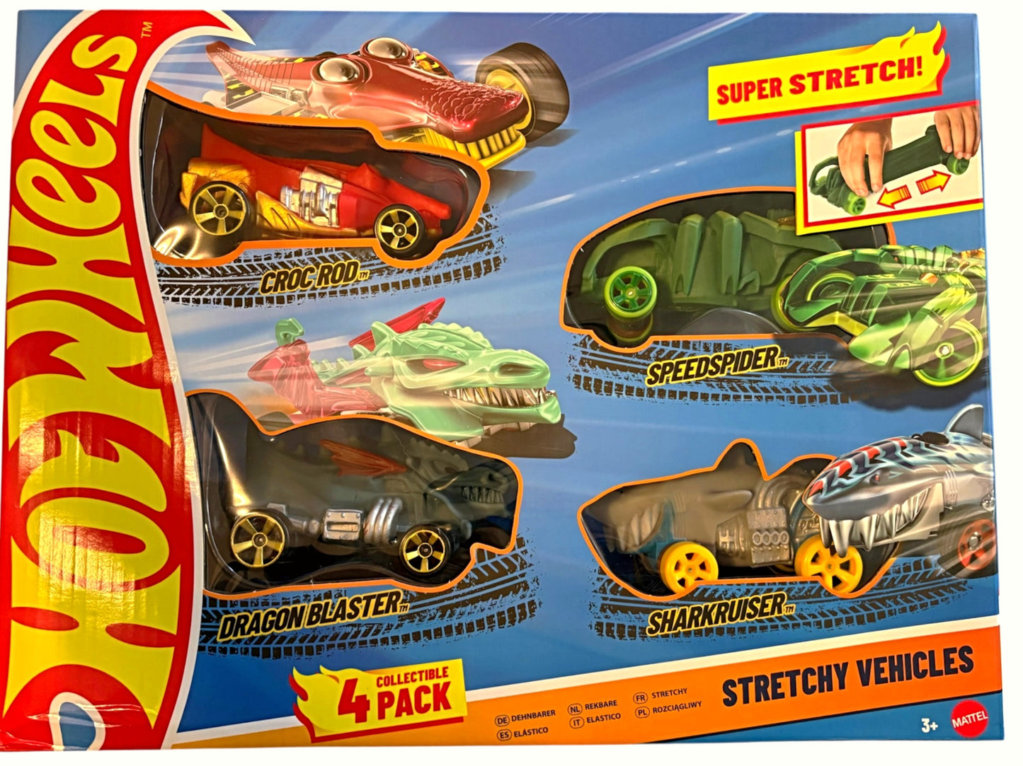 Hot Wheels Stretchy Vehicles - 4 Pack