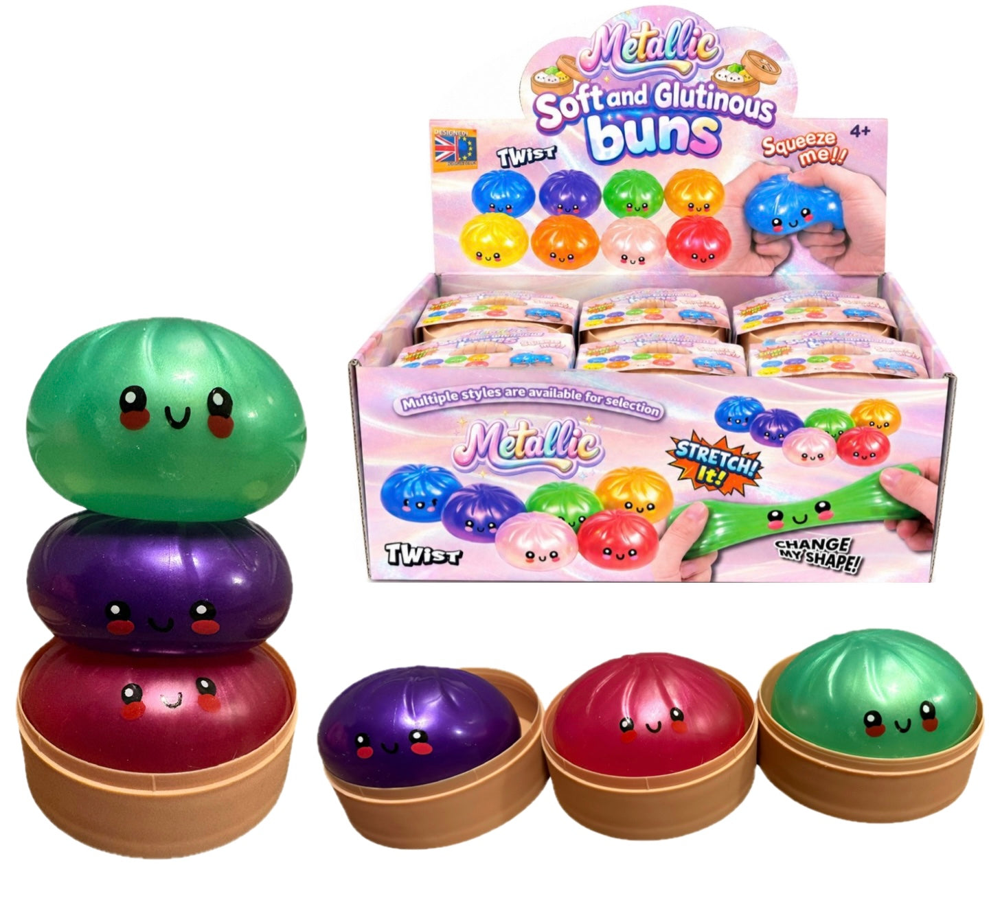 Squishy Bao Metallic Shine 8.5cm Dumpling In a Basket