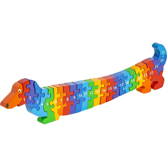 Dog 1-25 puzzle - Handmade fair trade wooden kids toy