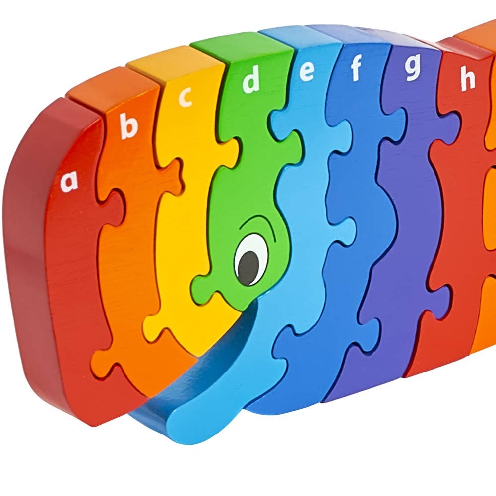 Whale alphabet puzzle - Handmade fair trade wooden toy