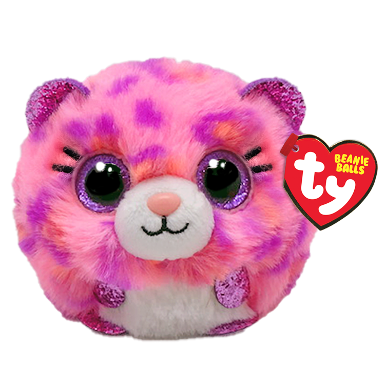 Beanie Ball- Topaz PINK LEOPARD