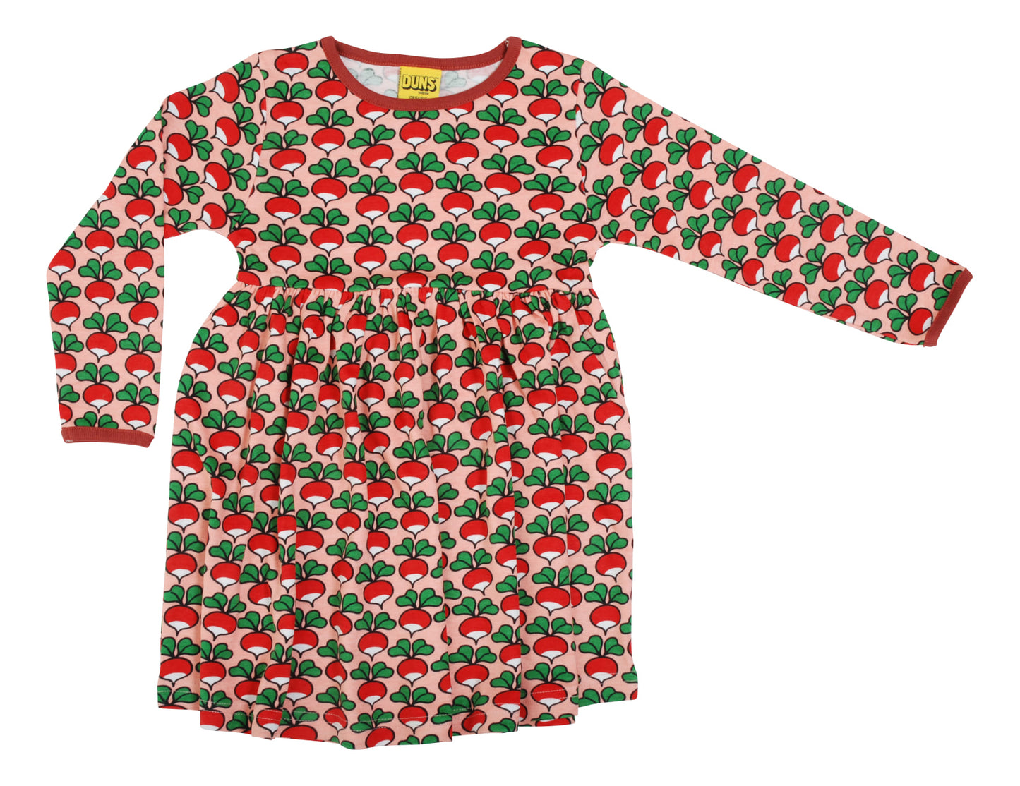 Duns- LS Gather Dress - Radish (Coral)