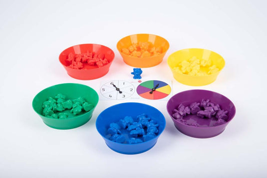 Counting Bears With Matching Bowls And Activity Guide- Visual Aid.