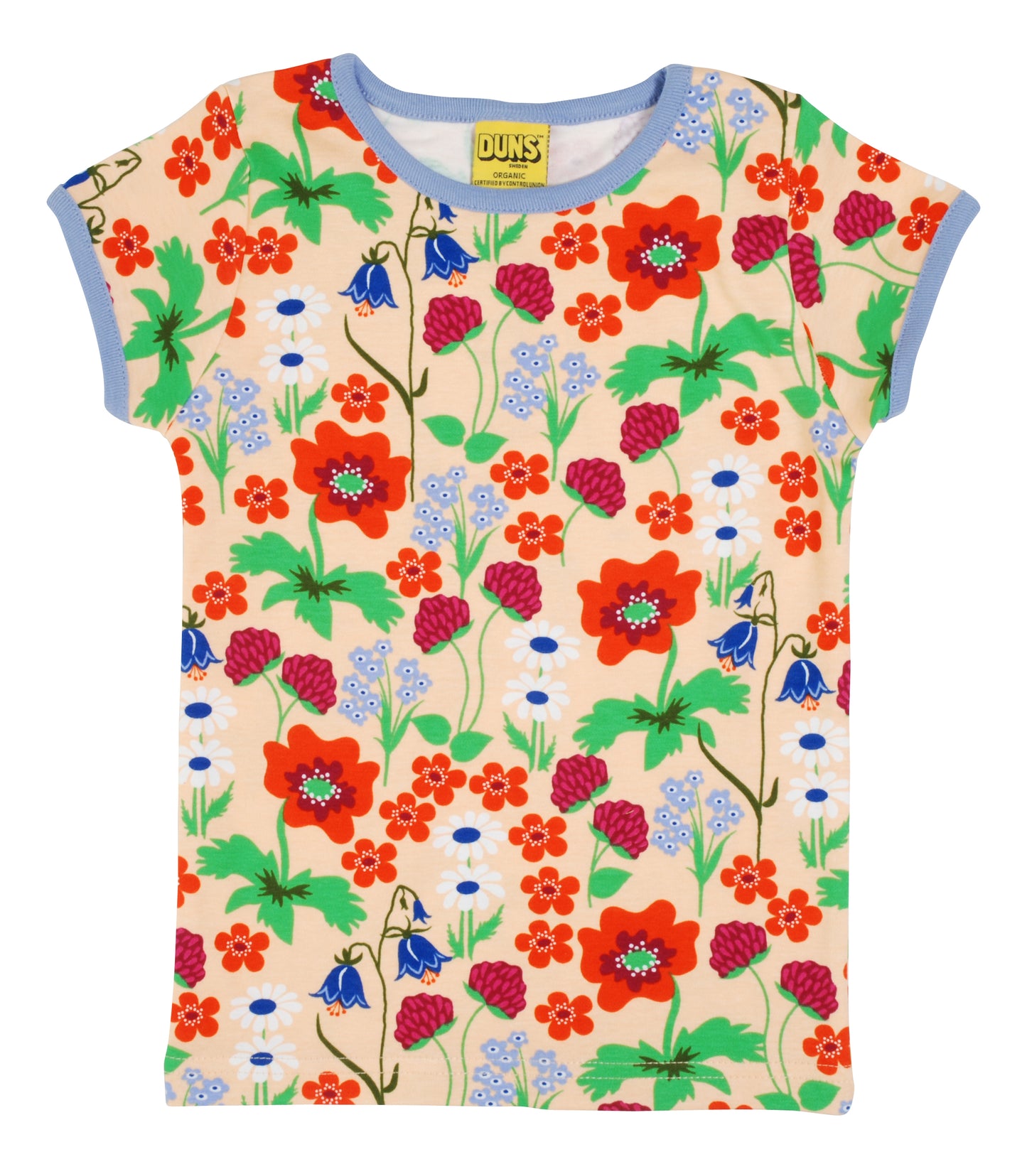 Duns- Short Sleeve Top- Summer Flowers- Bleached Apricot