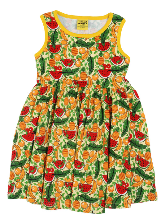 Duns- Sleeveless Dress With Gather Skirt- Tropical