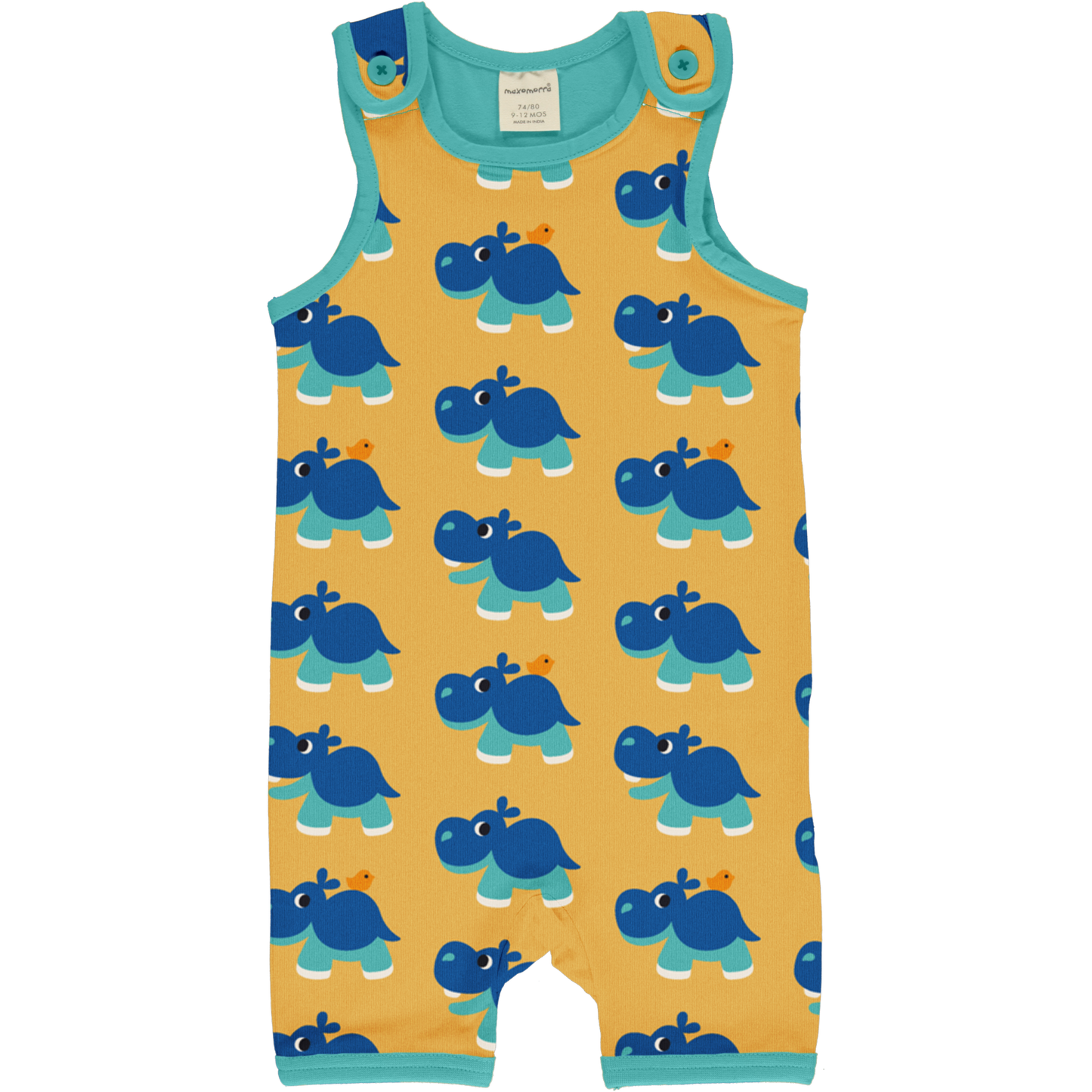 Maxomorra Playsuit Short HIPPO 74/80 (12-18 months)