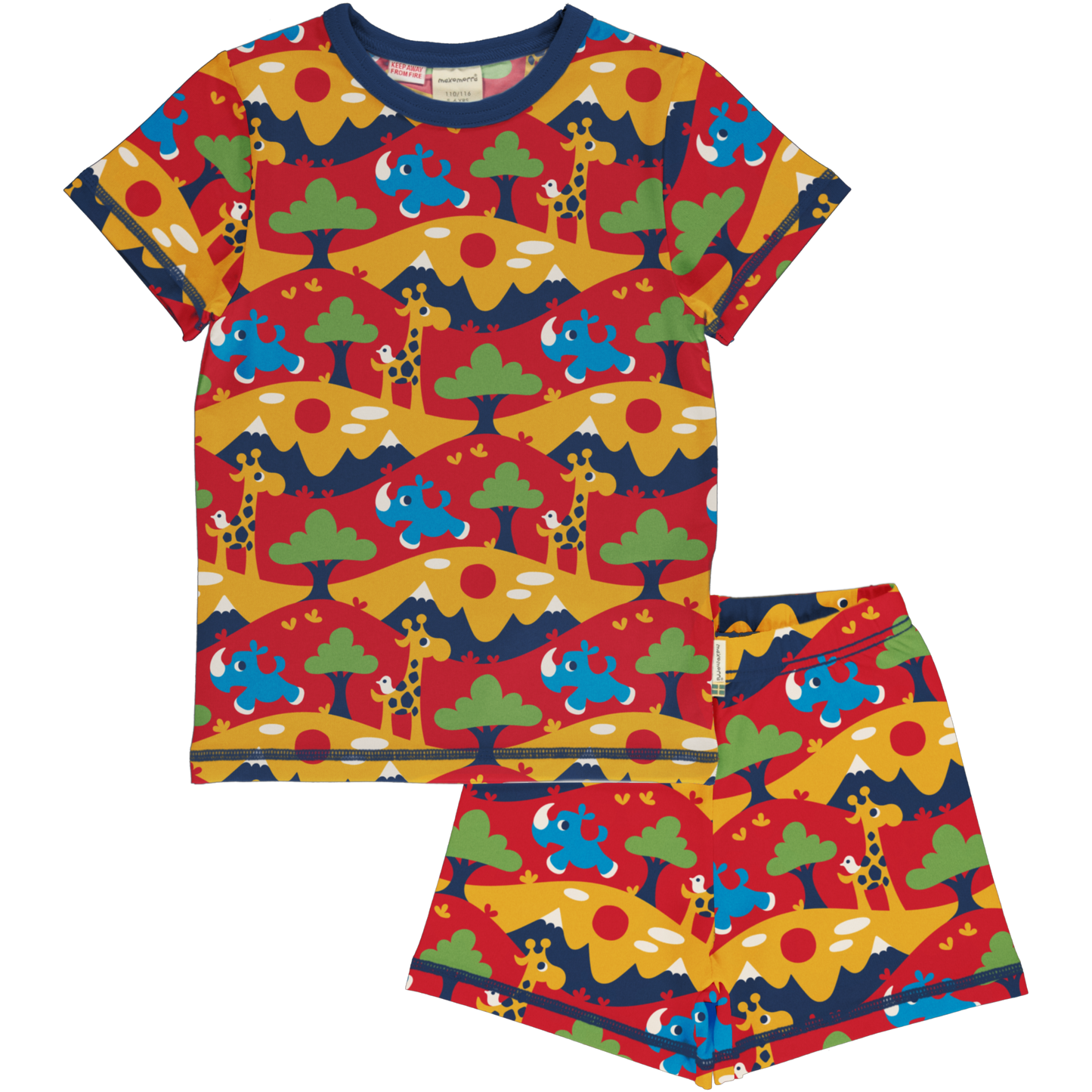 Maxomorra Pyjama SS Set- Savanna 98/104 (3-4 years)