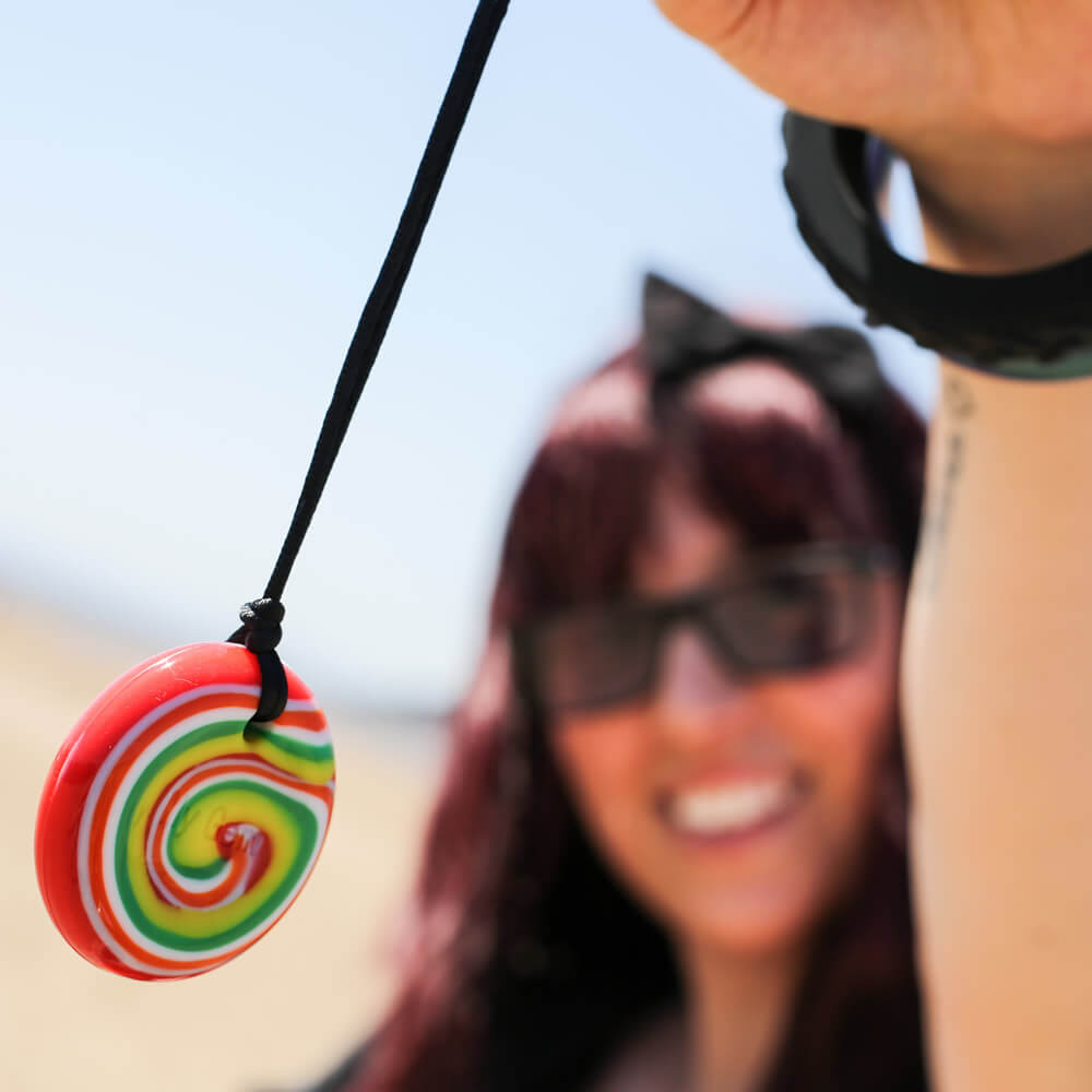 Button Necklace (Colourful swirl) - Tough Chewie