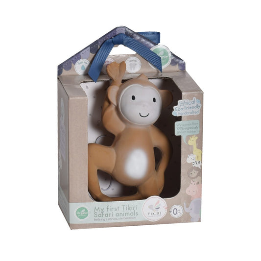Monkey Rattle, Chew and Bath Toy– Gift Boxed Natural Rubber