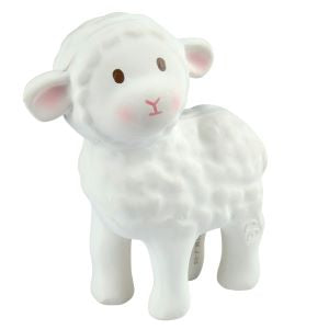 Lamb Rattle, Chew and Bath Toy– Gift Boxed Natural Rubber