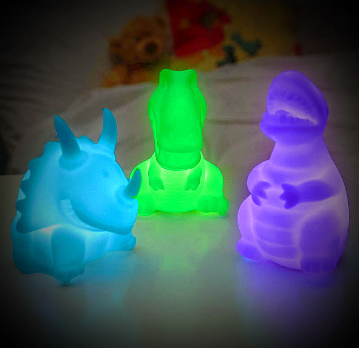 Set Of 3 Dino Night Lights