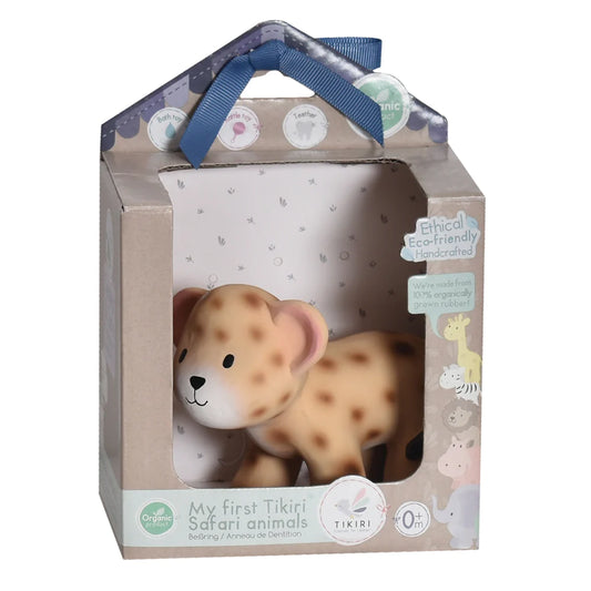 Leopard Rattle, Chew and Bath Toy– Gift Boxed Natural Rubber