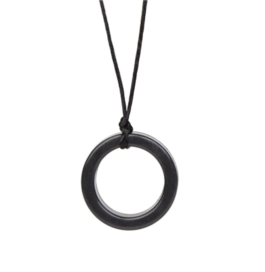 Realm Ring Pendant Necklace (Black)