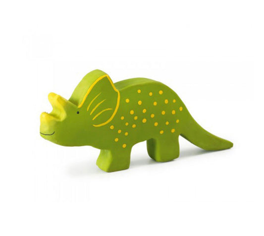 Triceratops Natural Rubber Twiddle, Squeezy, Chewy Toy