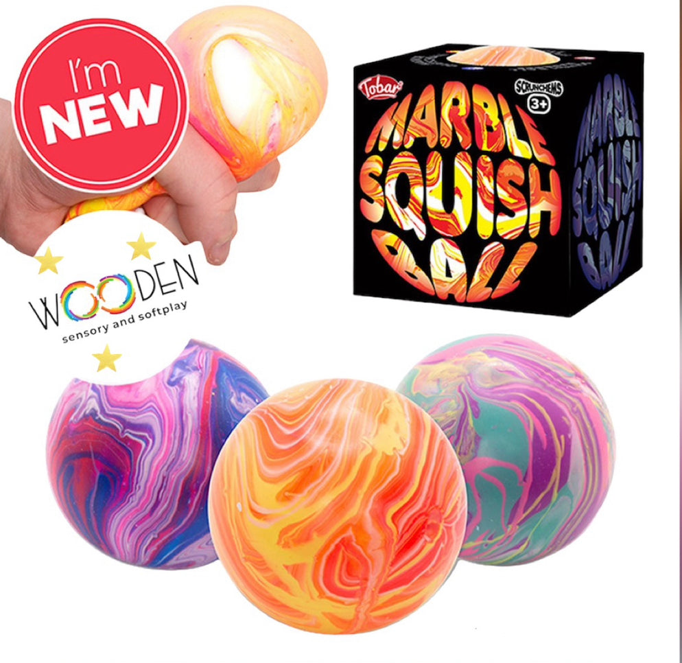 Marble squish and and squeeze ball