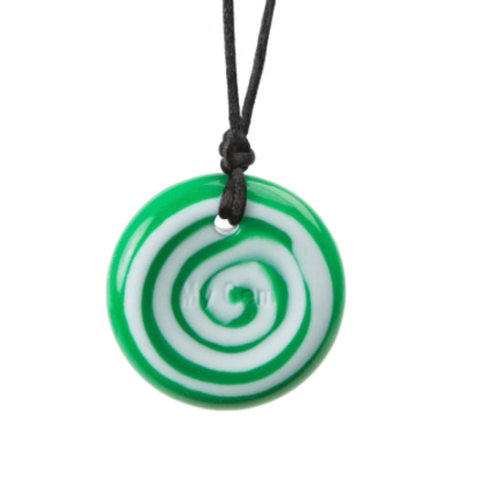 Button Necklace (Green Swirl) - Tough Chewie