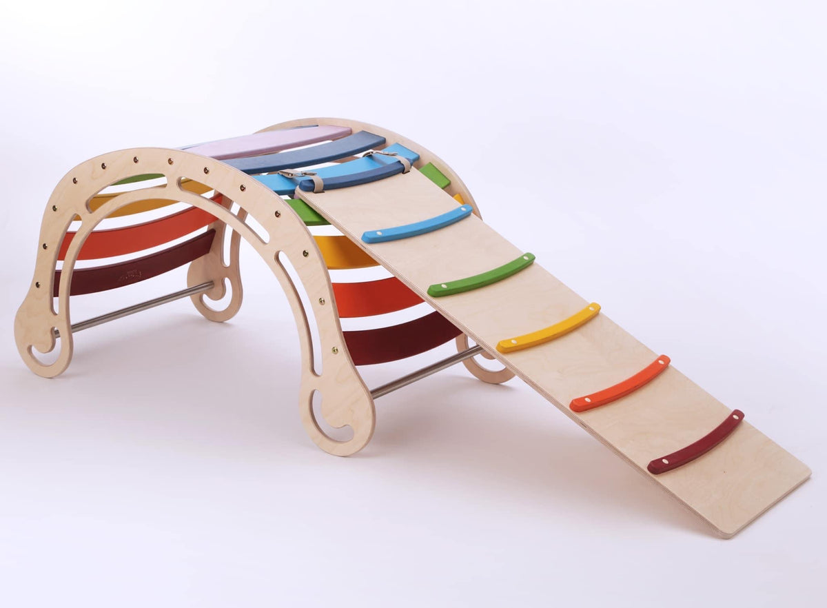 Rocker Object Extra Large Rainbow Rocker (With Ramp Add On Option) – Wooden, Sensory ...