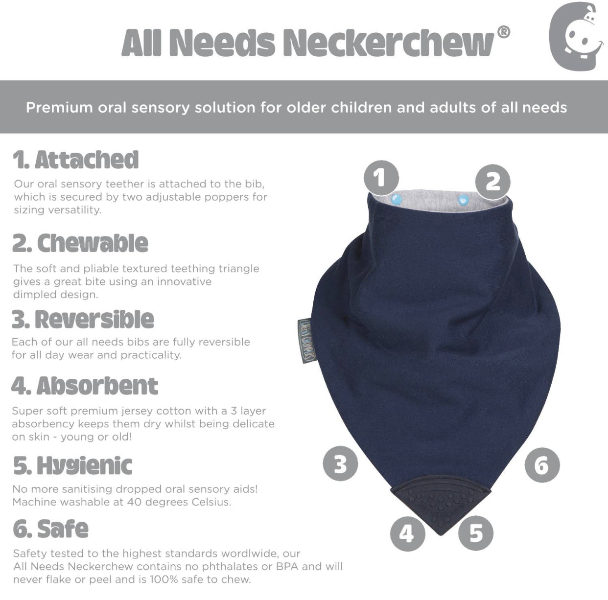 Navy Neck Chewie : Size Large for Teens and Adults