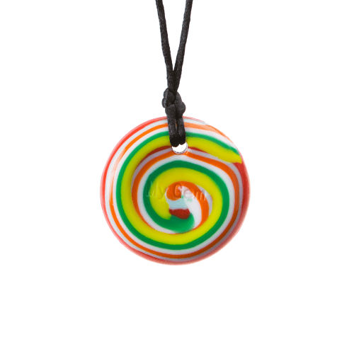 Button Necklace (Colourful swirl) - Tough Chewie